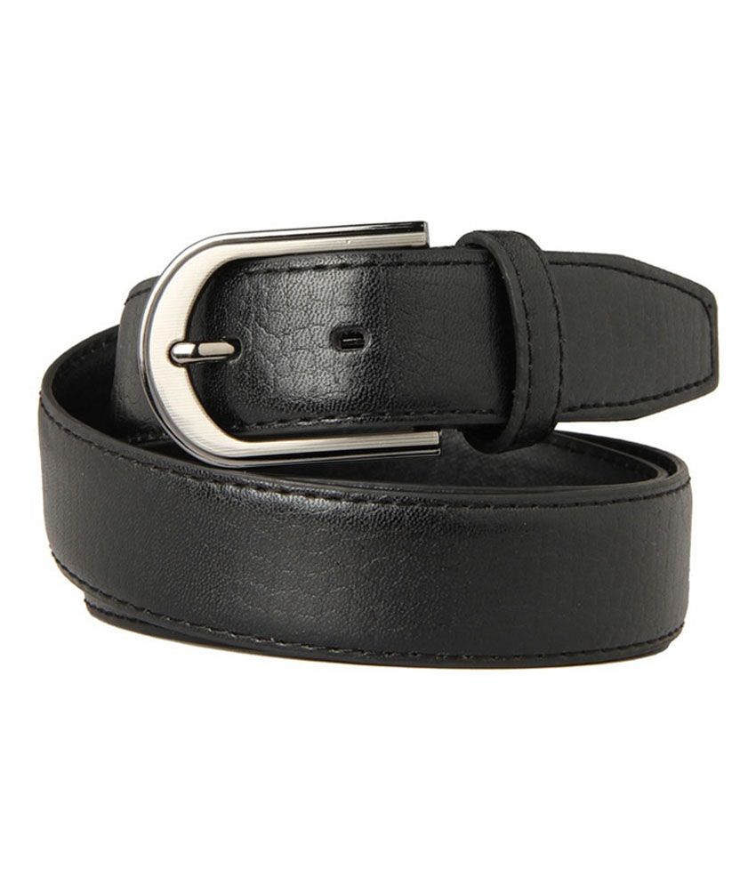 Susha Black Leather Formal Belt For Men's Buy Online at Low Price in