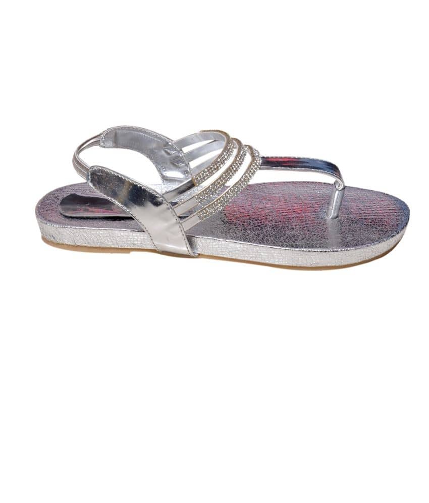 silver open toe sandals