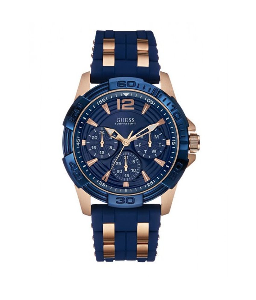 Guess Blue Analog Chronograph Round Watch For Men W0366g4 Buy