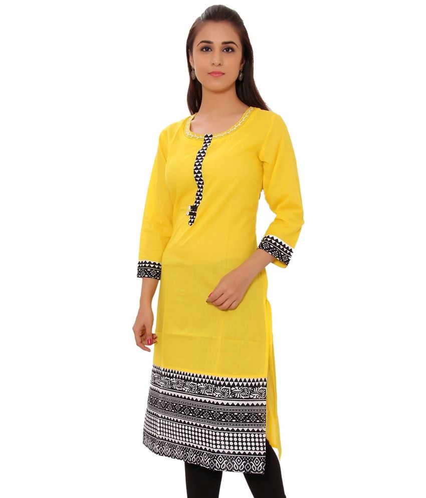 plain boat neck kurti