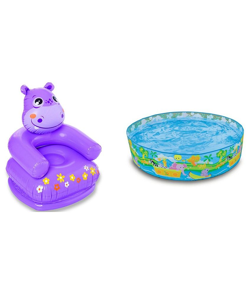 Intex Inflatable Plastic Combo Pack Of Hippo Chair & Tub Buy Intex