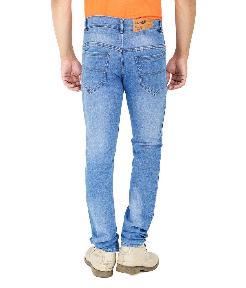 Stylox Blue Cotton Jeans Buy Stylox Blue Cotton Jeans Online at Best