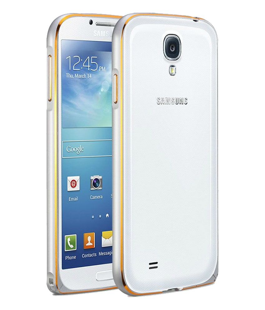 Egotude Bumper Case Cover Frame For Samsung Galaxy S4 Mini I9192 Silver Bumpers Online at