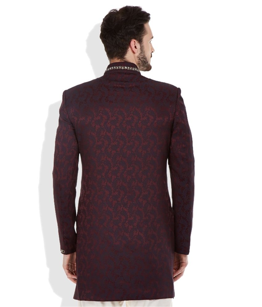 Raymond Ethnix Maroon Indo Western Jacket - Buy Raymond Ethnix Maroon Indo Western Jacket Online 
