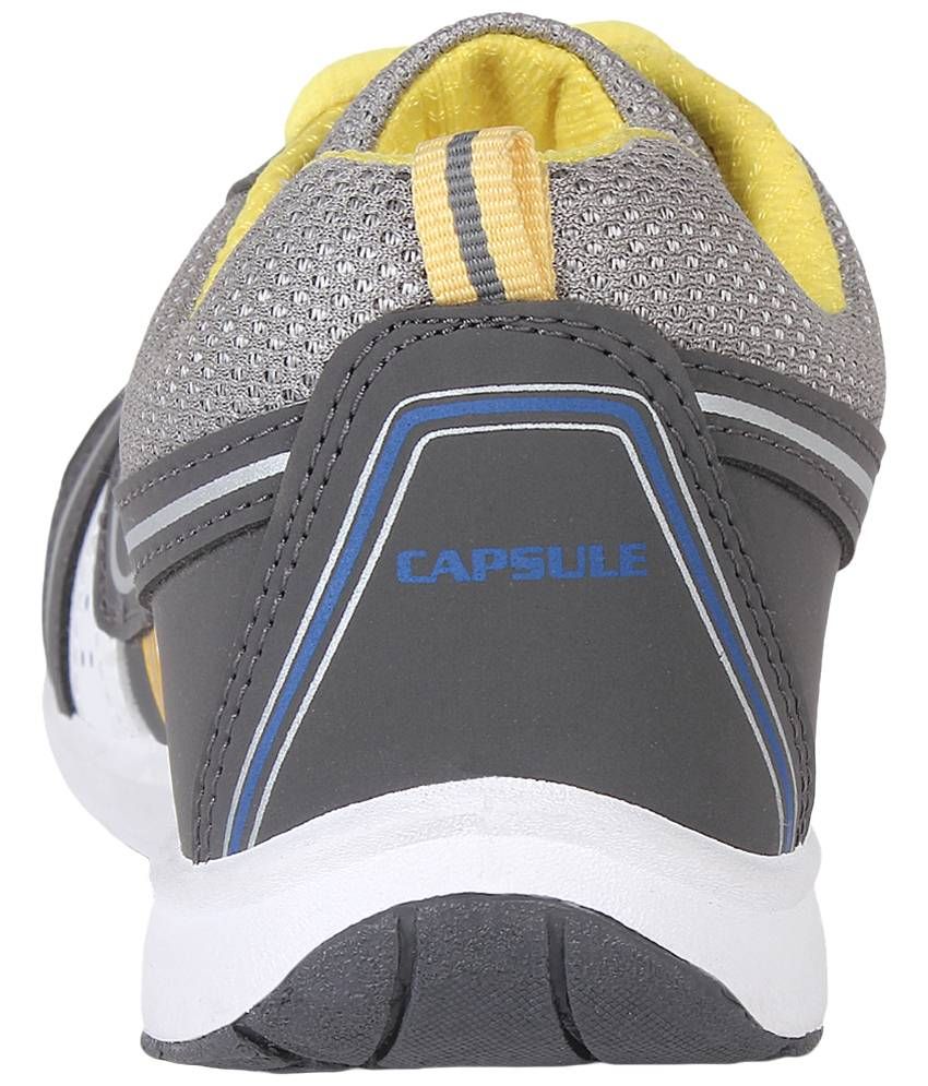 Columbus Capsule Captivating Yellow and Grey Running Sports Shoes - Buy