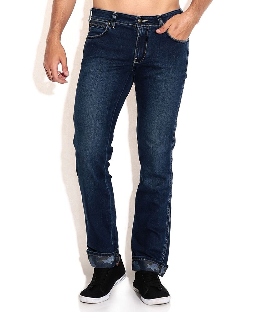 men's dark blue jeans regular fit