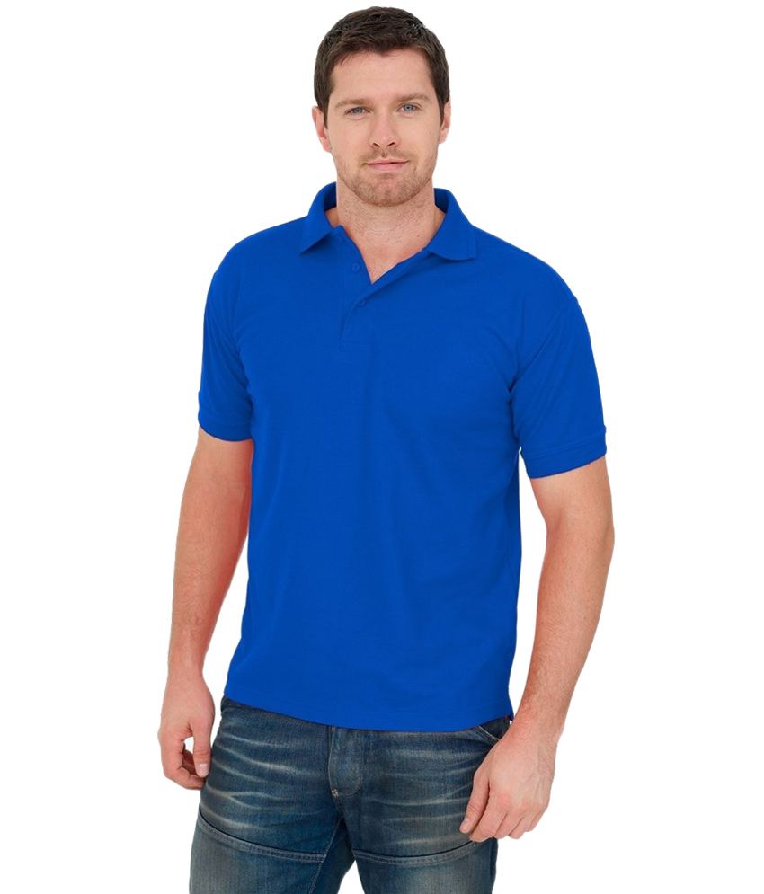     			Concepts Blue Cotton Blend Half Sleeves Polo T-shirt