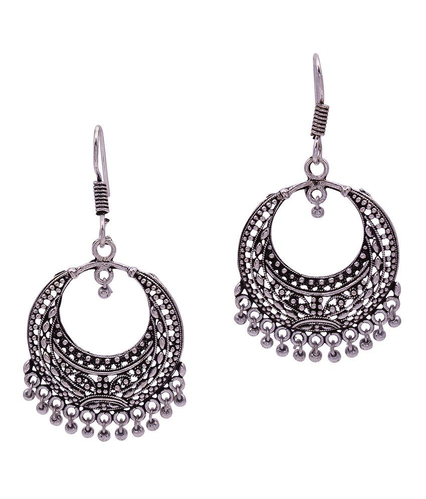 Jewelina Gems Antique Look German Silver Dangler Earrings: Buy Jewelina ...