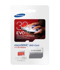 Samsung Evo Plus 32 GB Micro SDHC Class 10 80MB/s (with SD Adapter)