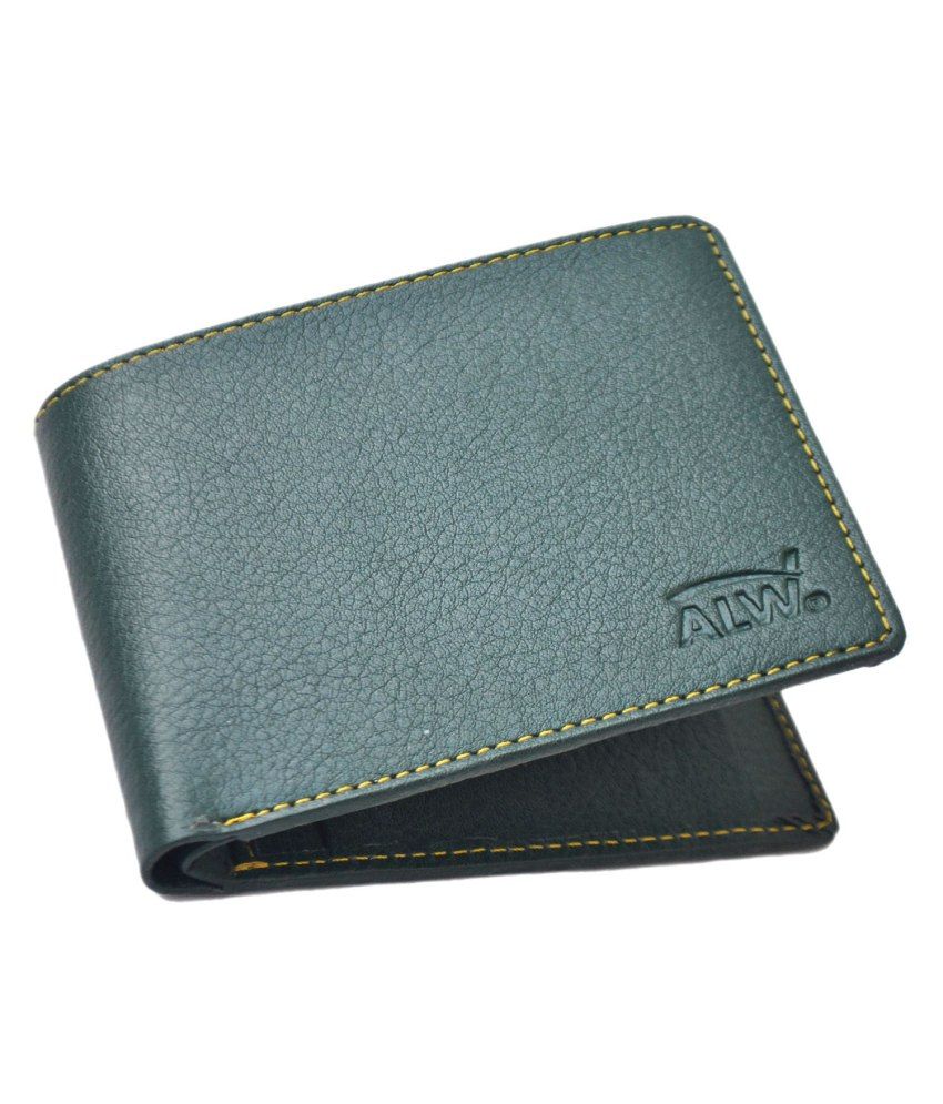 Modish Green PU Leather Wallet For Men Buy Online at Low Price in