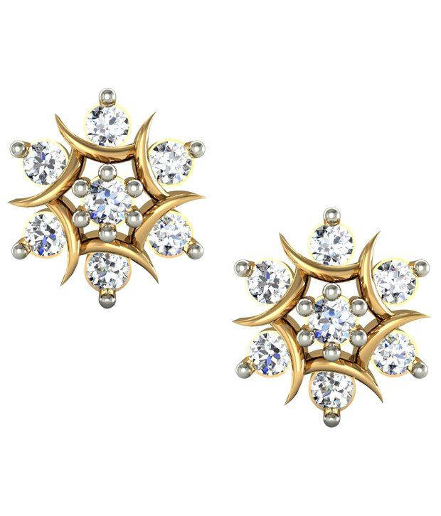 Avsar Stunning 18kt Gold Real Diamond Stud Earrings Avsar Stunning 18kt Gold Real Diamond Stud Earrings