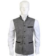 Selfieseven Elegant Gray Semi Formal Waistcoat