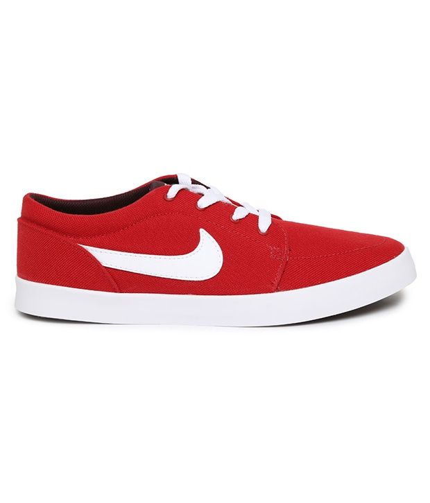 red nike canvas shoes