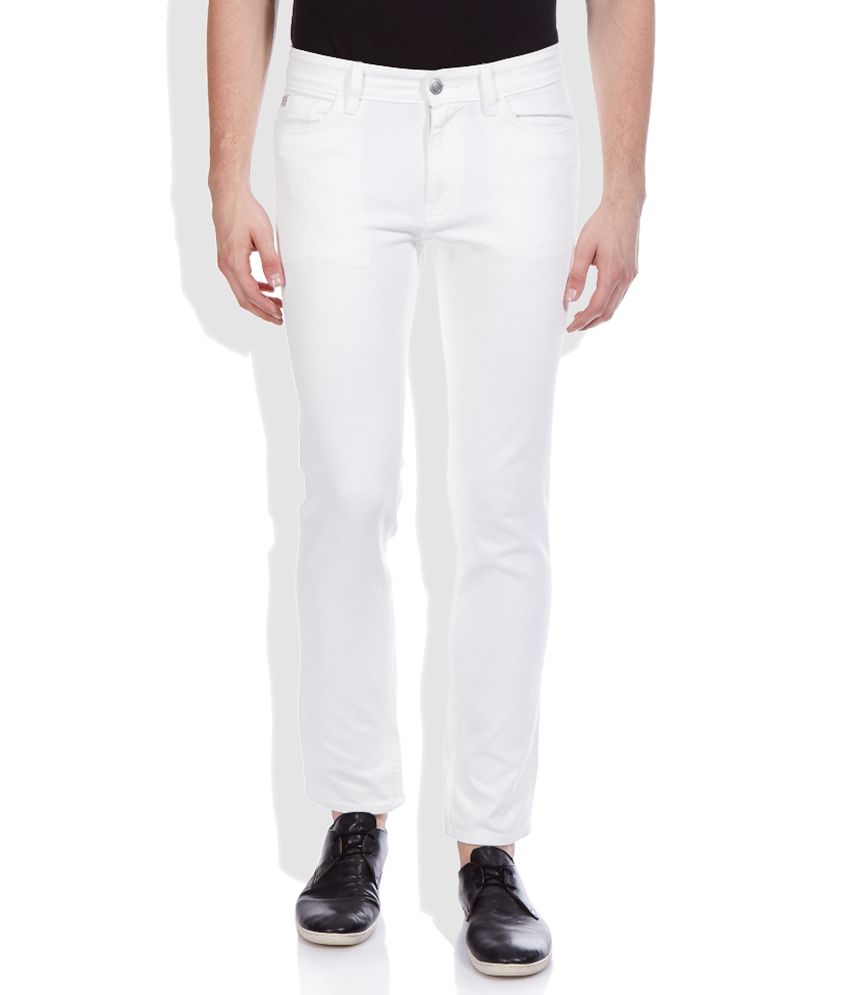 Calvin Klein White Cotton Basics Jeans Buy Calvin Klein White Cotton
