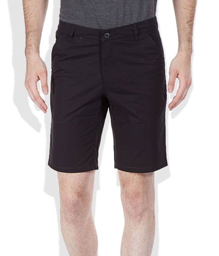 Parx Black Cotton Shorts - Buy Parx Black Cotton Shorts Online at Low ...