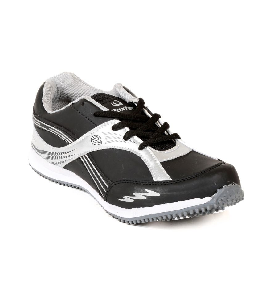leather sports shoes black