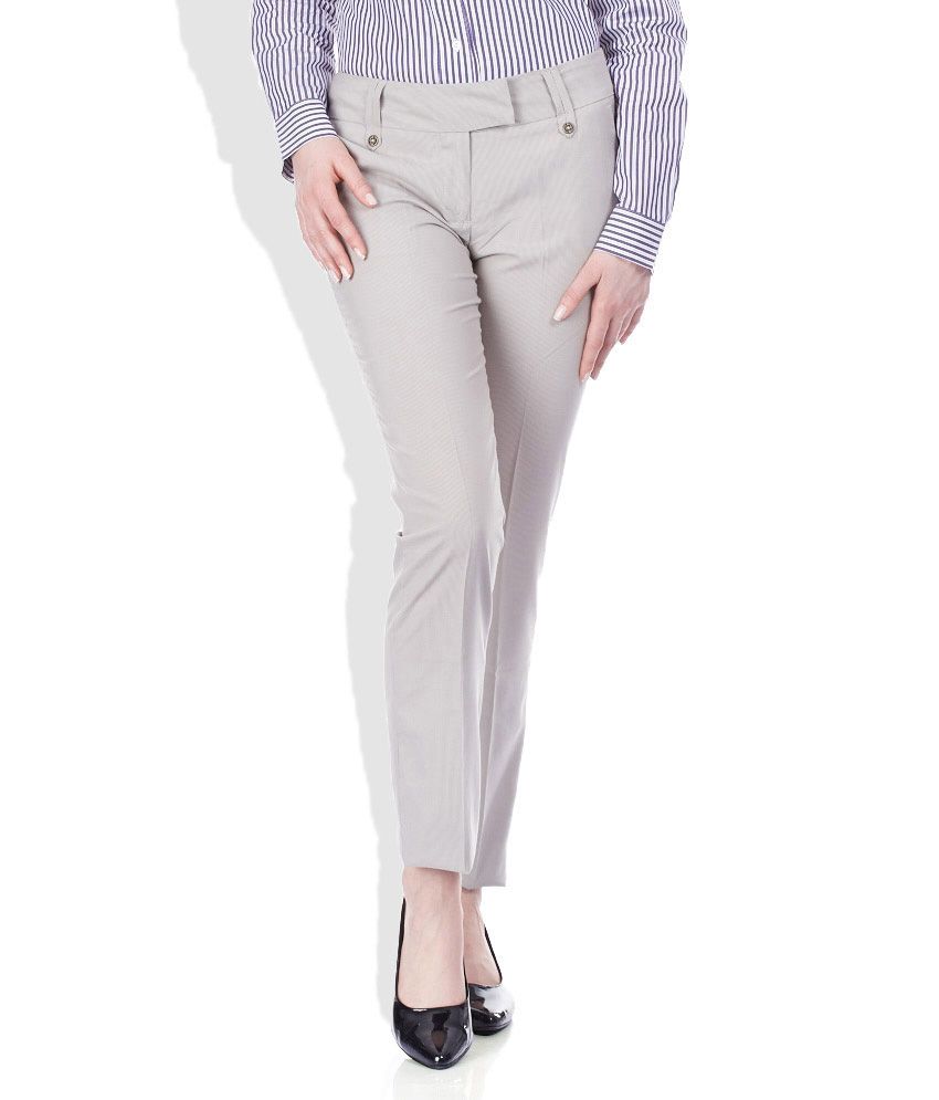 Buy Wills Lifestyle Beige Poly Viscose Trousers Online at Best Prices ...