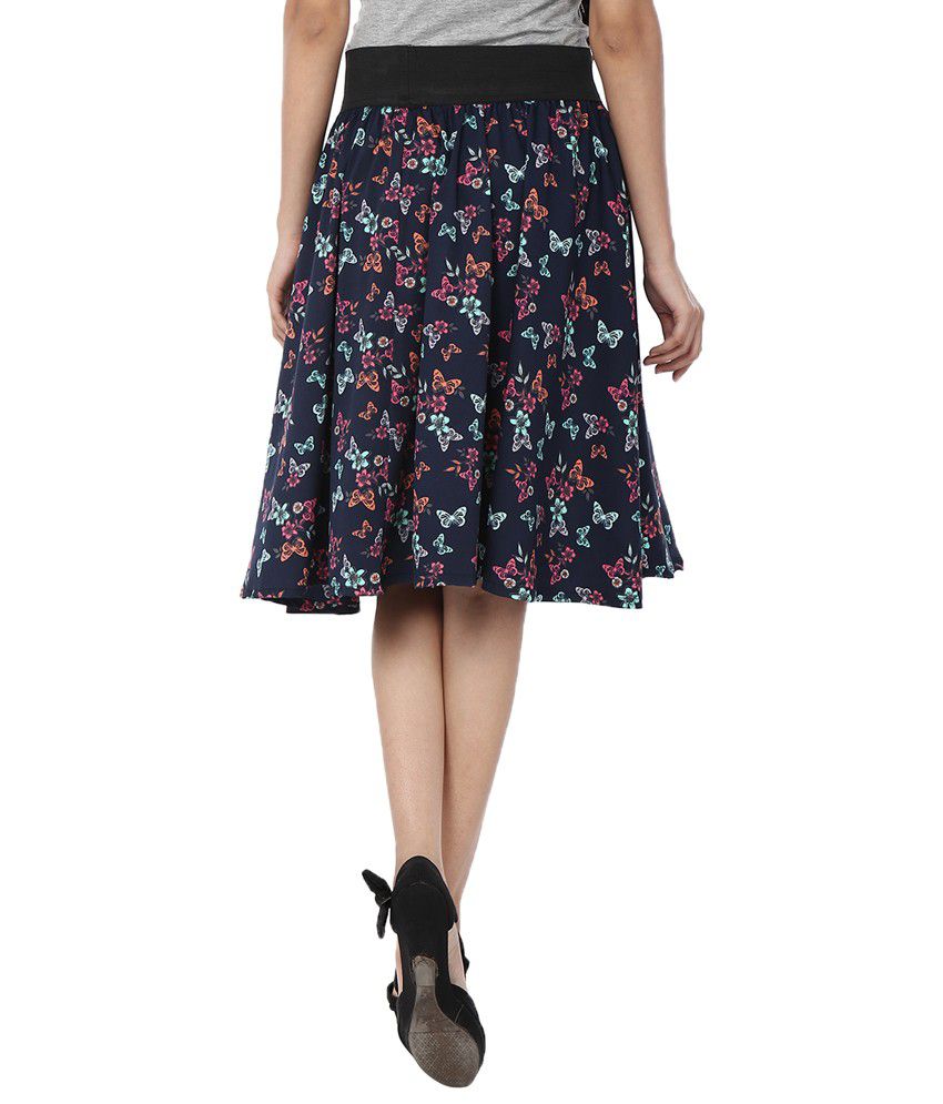 Buy Shopingfever Navy Crepe Skirts Online at Best Prices in India ...