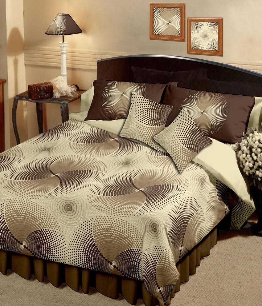 Raymond Home Brown Contemporary Cotton Double Bed Sheet with 2 Pillow