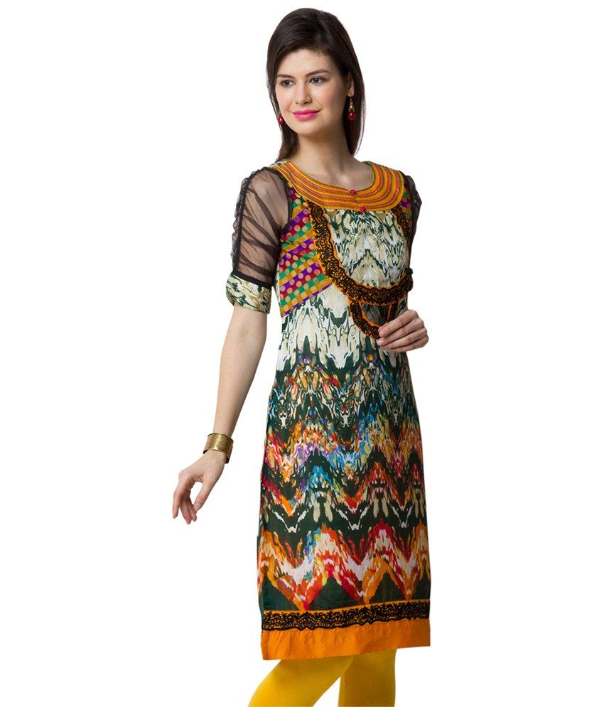 sleeveless yellow kurti