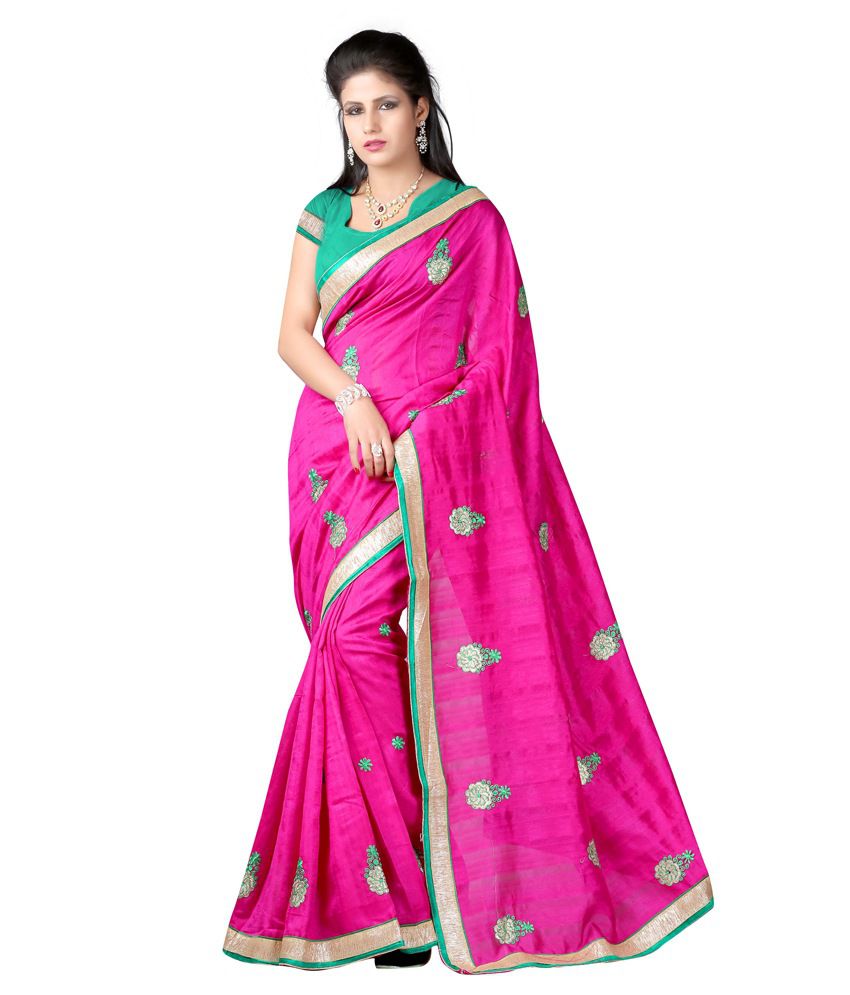 Fashiondeal Pink Bhagalpuri Silk Saree - Buy Fashiondeal Pink ...