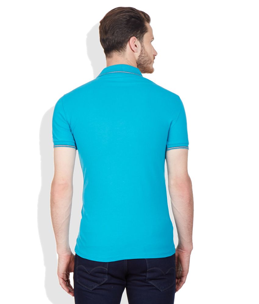 Celio Turquoise Polo Neck T Shirt - Buy Celio Turquoise Polo Neck T ...