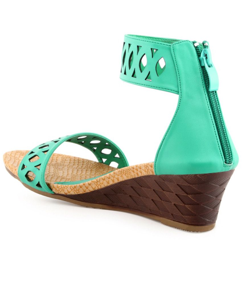 light green heeled sandals