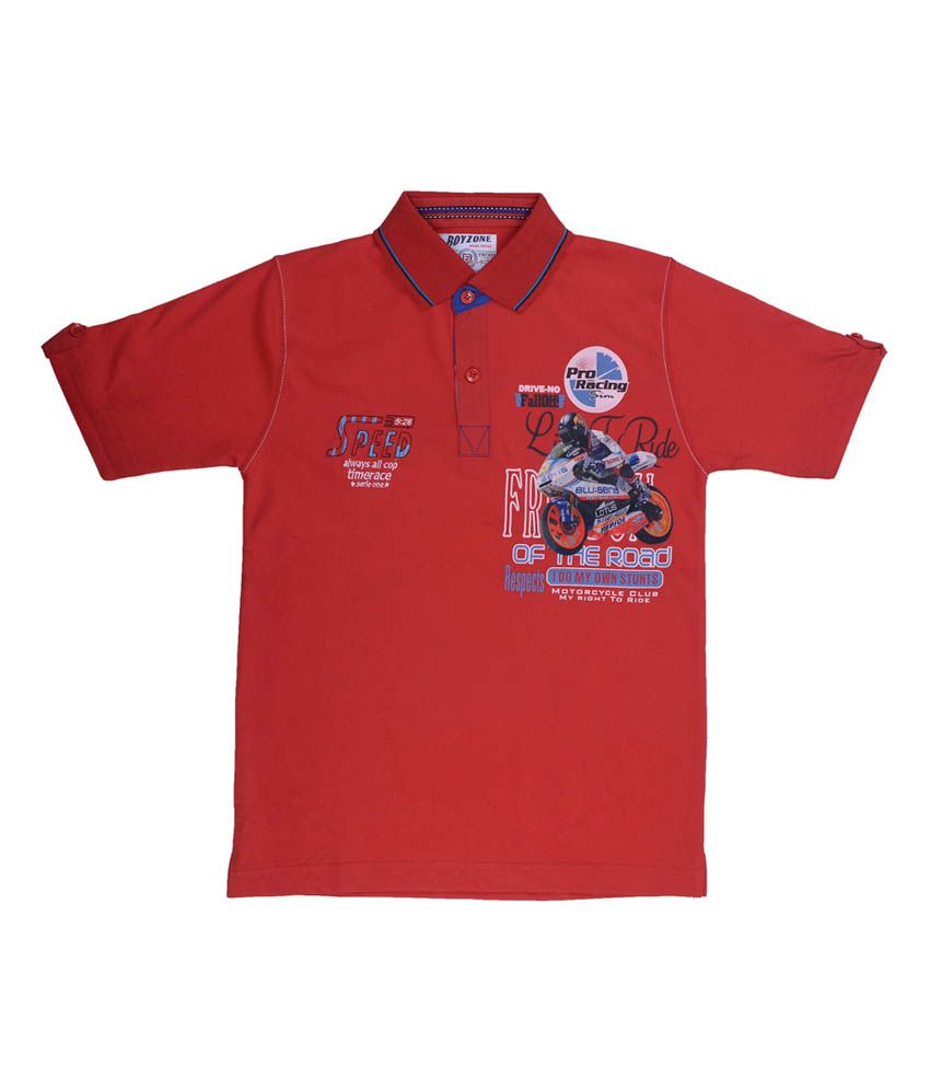 Boyzone Red Cotton Collared Tshirt Buy Boyzone Red Cotton Collared T