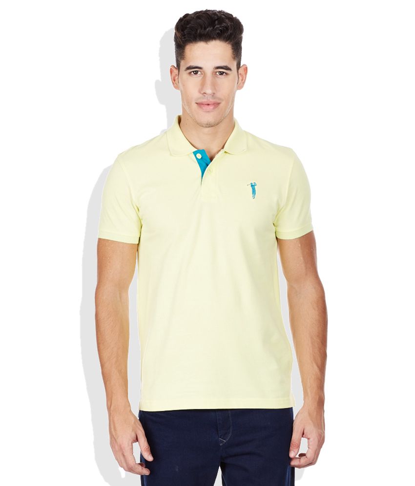 Bossini Yellow Solid Polo T-Shirt - Buy Bossini Yellow Solid Polo T ...