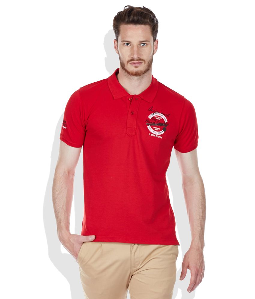Cloak & Decker by Monte Carlo Red Polo T-Shirts - Buy Cloak & Decker by ...