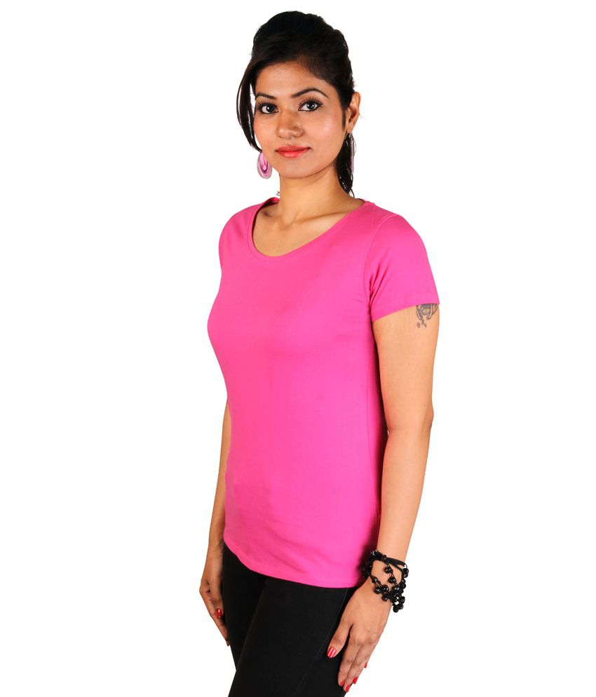 Buy Meedo Combo of 2 Round Neck T-Shirts - Pink & Light Blue Online at ...