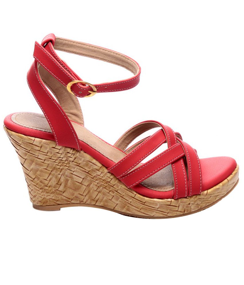 Nell Trendy Red Heeled Sandals Price in India- Buy Nell Trendy Red ...