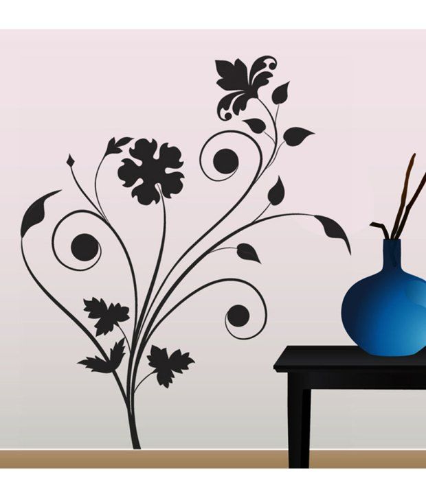 stickerskart wall stickers living room floral design 57125 (60x90