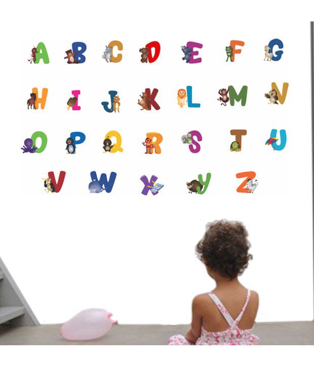     			HOMETALES Animal Alphabets Kids Sticker ( 150 cm x 90 cm)
