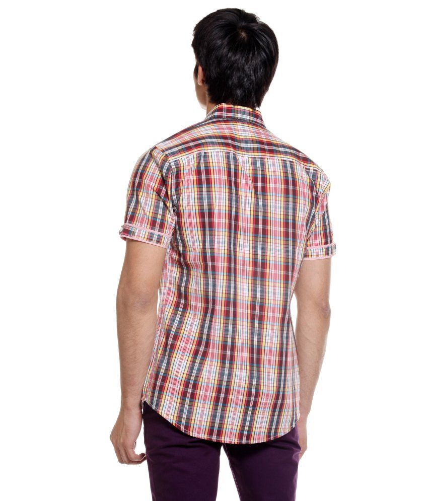half sleeve shirt checks