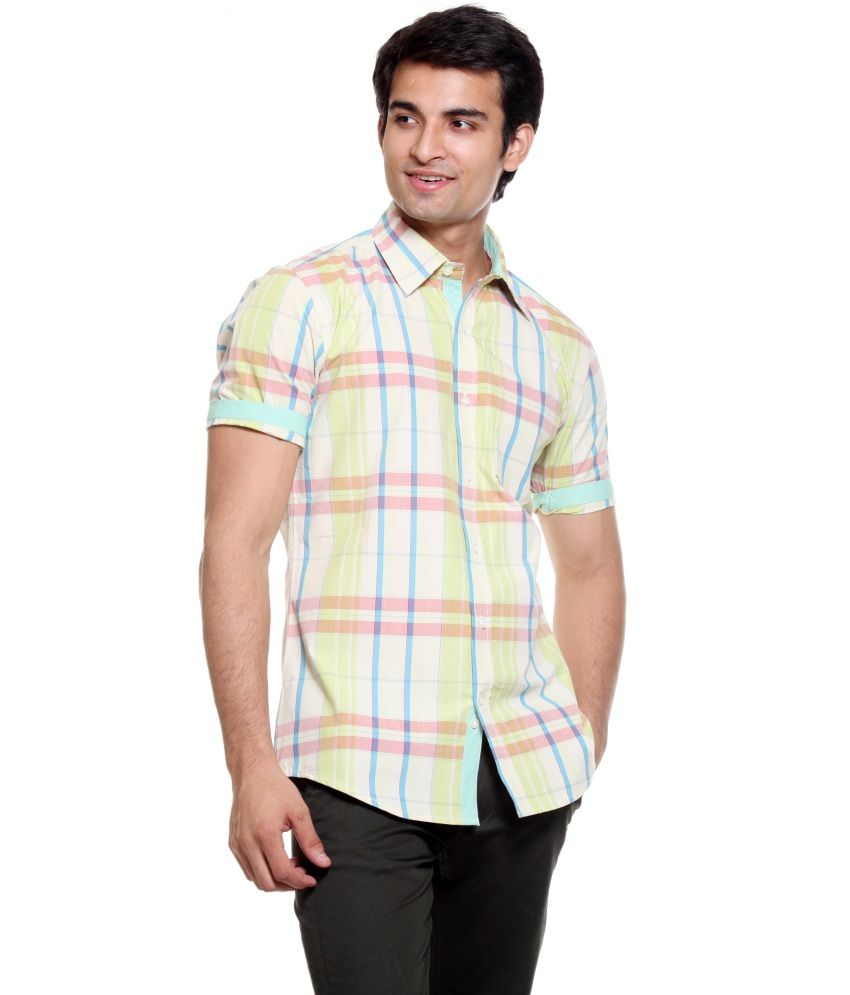 half sleeve shirt checks