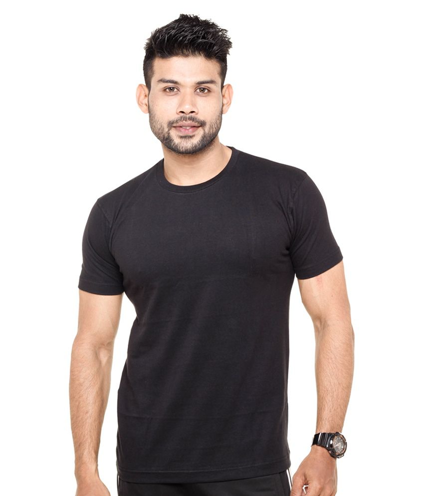     			FLEXIMAA - Black Cotton Regular Fit Men's T-Shirt ( Pack of 1 )