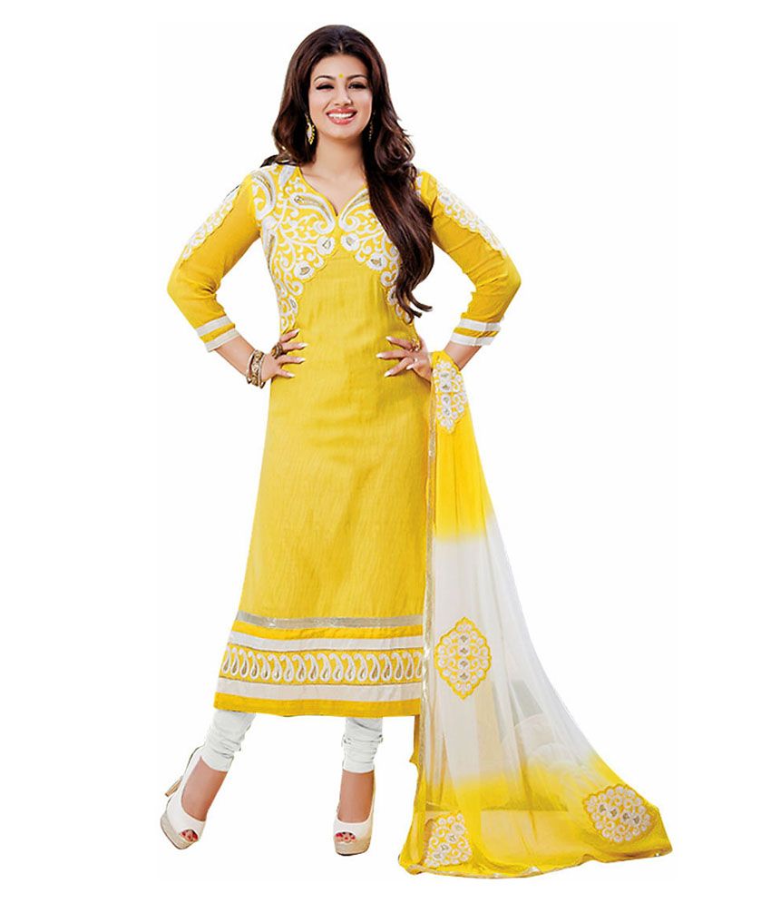 Abhinna Multi Color Karachi Style Embroidered Cotton Dress Material