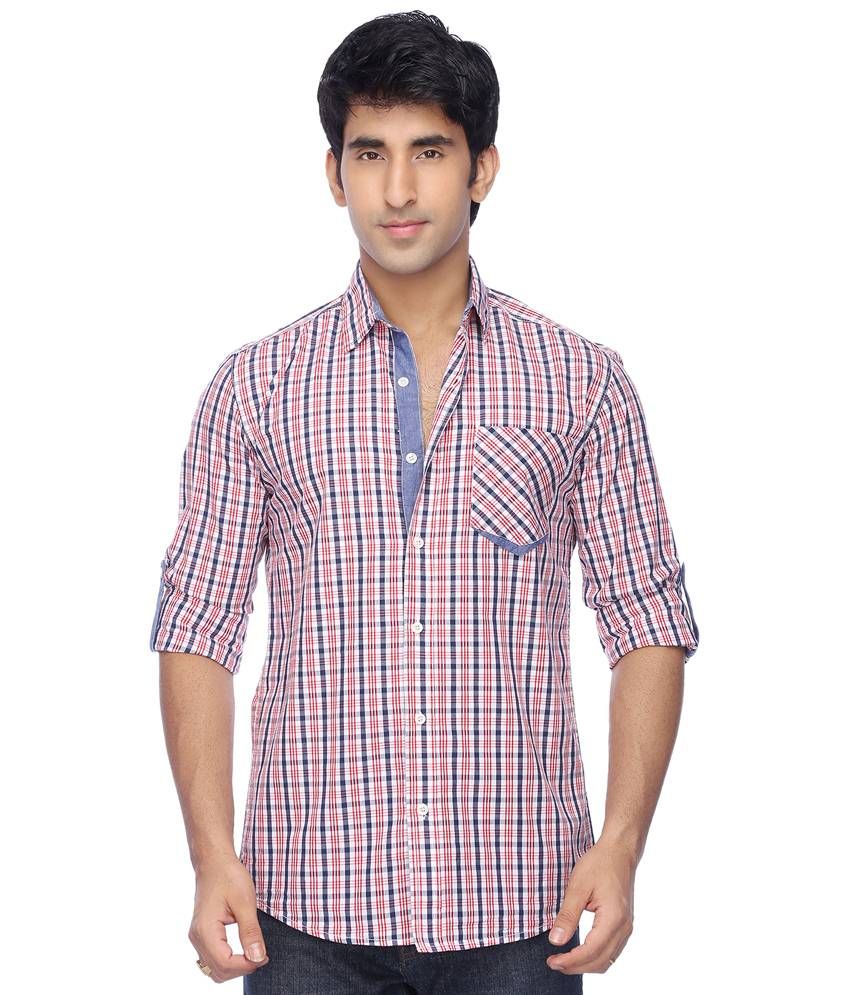 I Jeanswear Red    100 Percent Cotton Shirt - Buy I Jeanswear