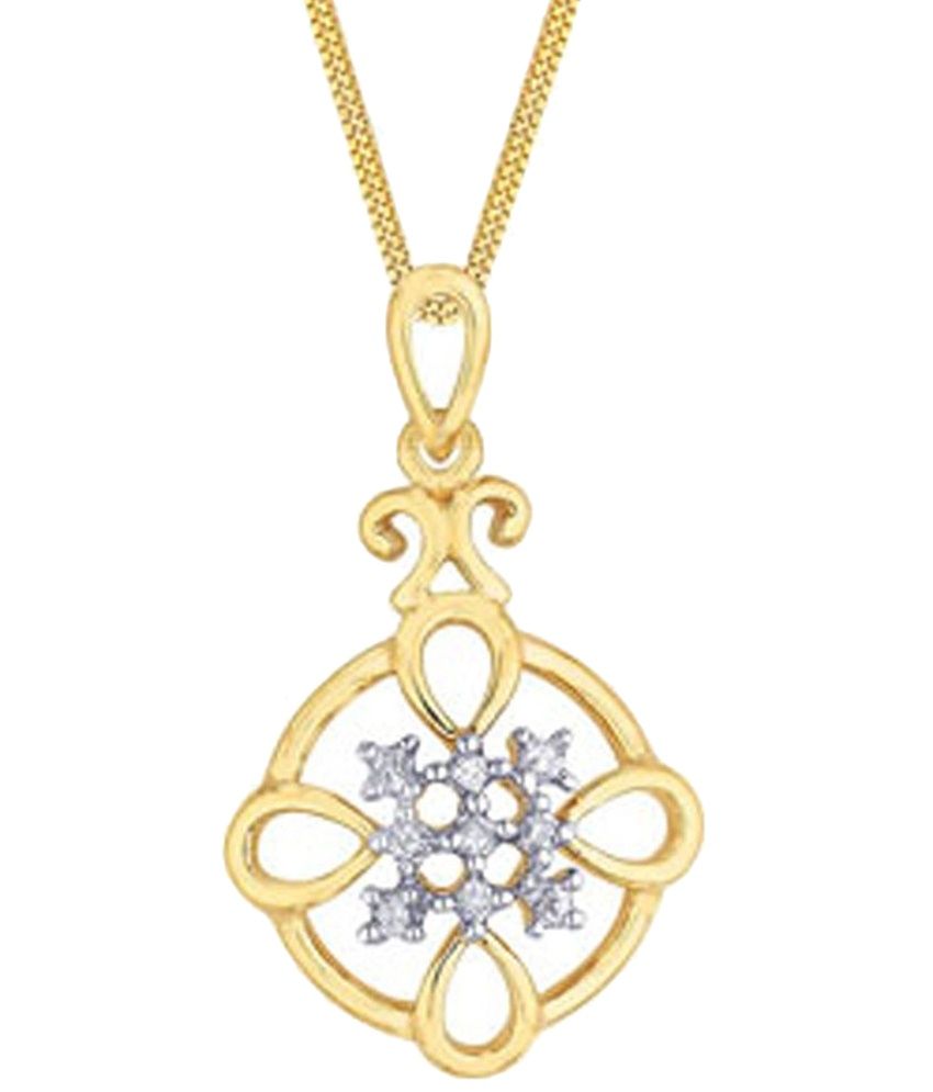 D'damas Nice Looking 18 Kt Gold Plated Diamond Pendant Buy D'damas