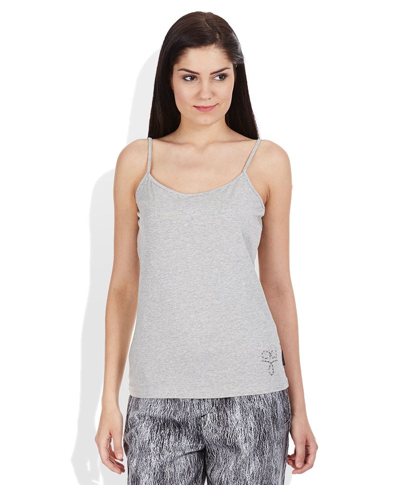 59 OFF on Calvin Klein Jeans Gray Printed Spaghetti Top on