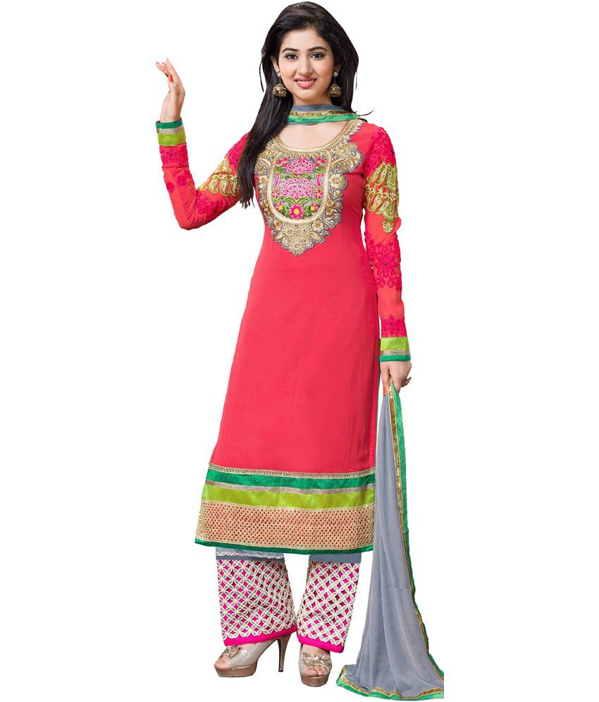 Jiya Multi Color Georgette Designer Straight Unstitched Salwar Suit ...
