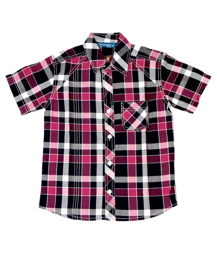 Dreamszone Voilet & Navy Checks Shirts For Kids - Buy Dreamszone Voilet ...