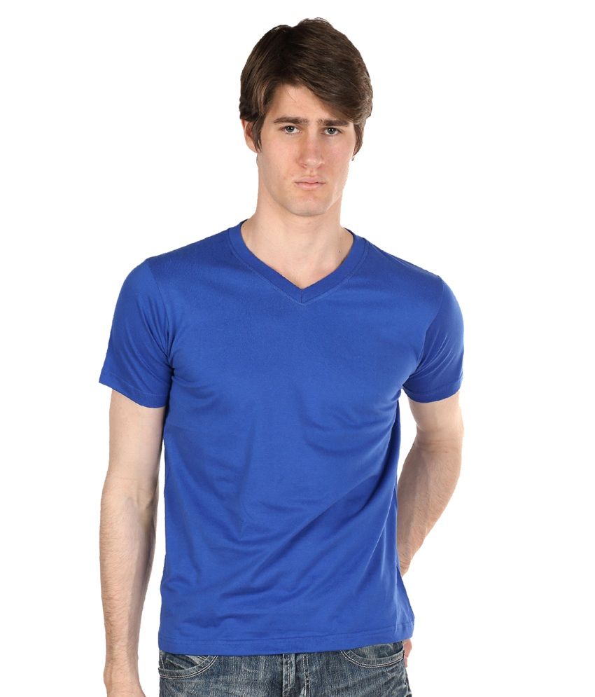 Billy Buddha Fabulous Blue Cotton Half Sleeve V-Neck T-Shirt - Pack of ...