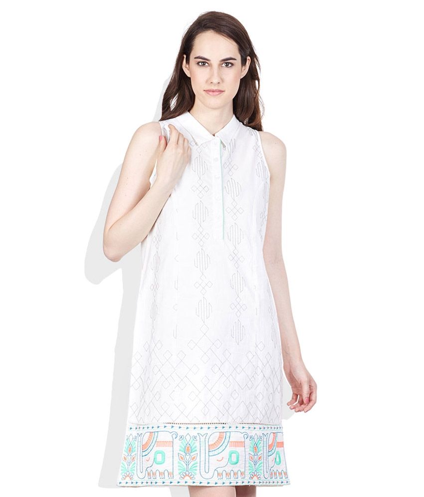 Global Desi White Cotton Dresses Buy Global Desi White Cotton Dresses Online At Best Prices In 