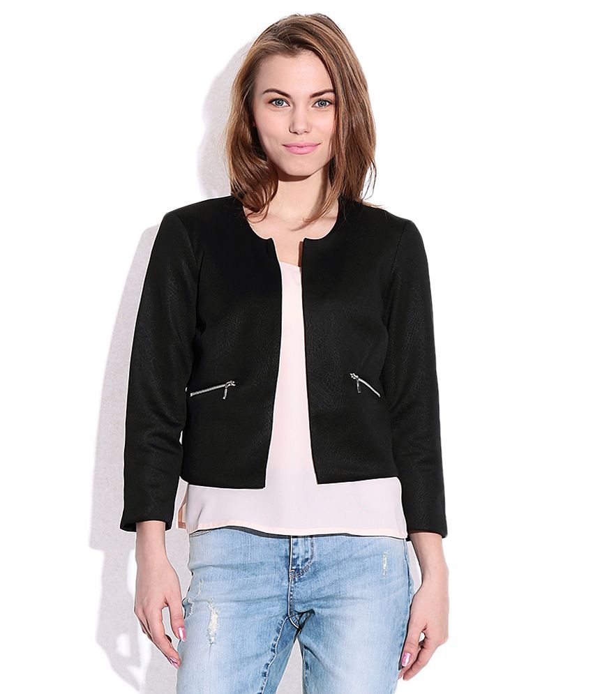 Buy ONLY Black Round Neck Blazer Online at Best Prices in India - Snapdeal