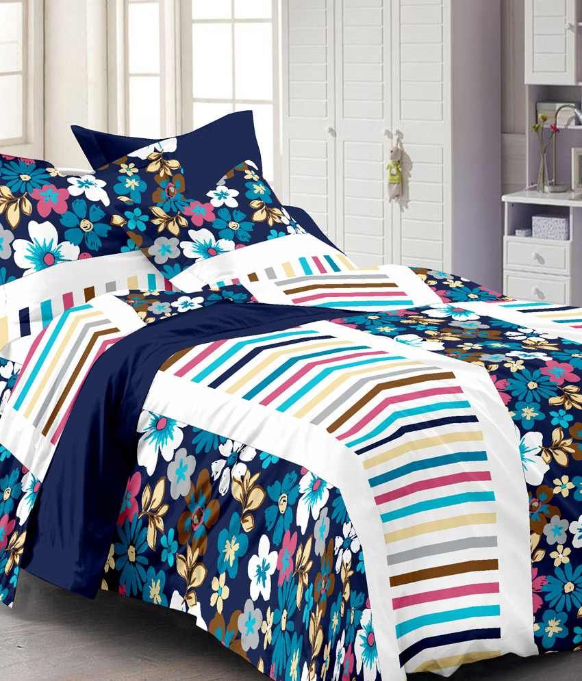 Ahmedabad Cotton Multi Basics 100 Cotton Single Bedsheet Combo (Set of