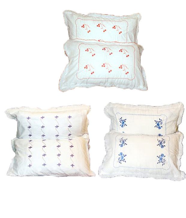     			RJ Products White Cotton Pillow Cover Set Of 6