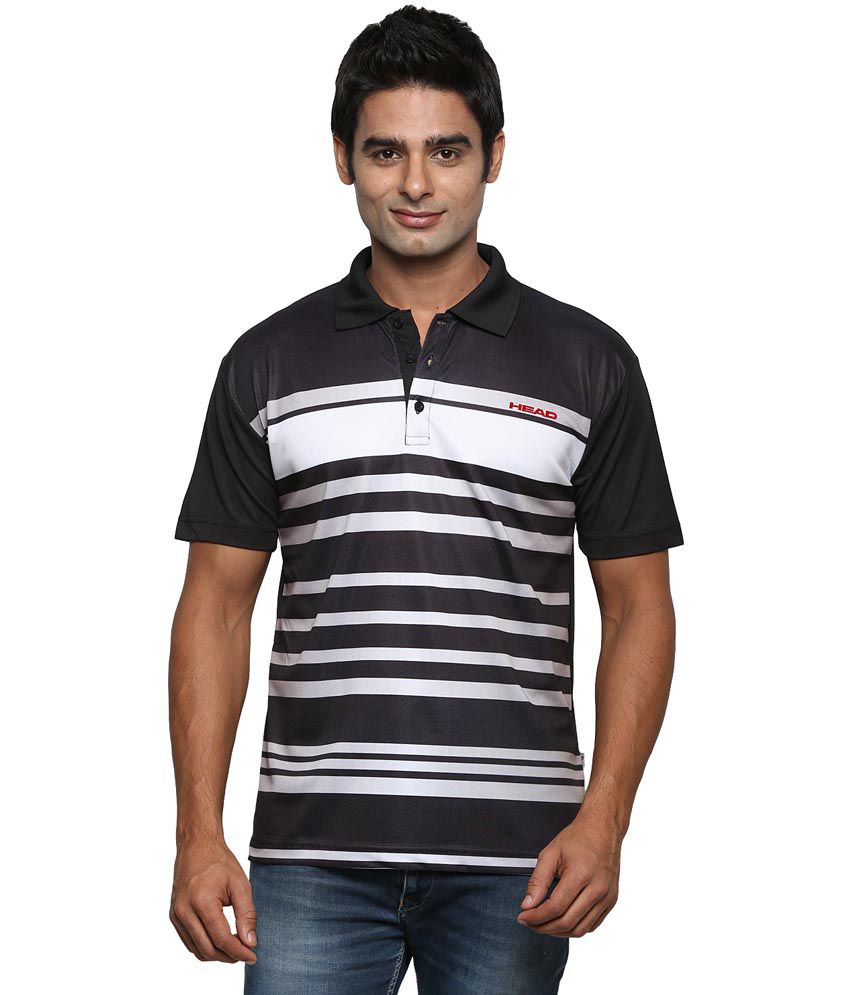 Download Head Black Polyester Round Neck Polo T-Shirt - Buy Head ...