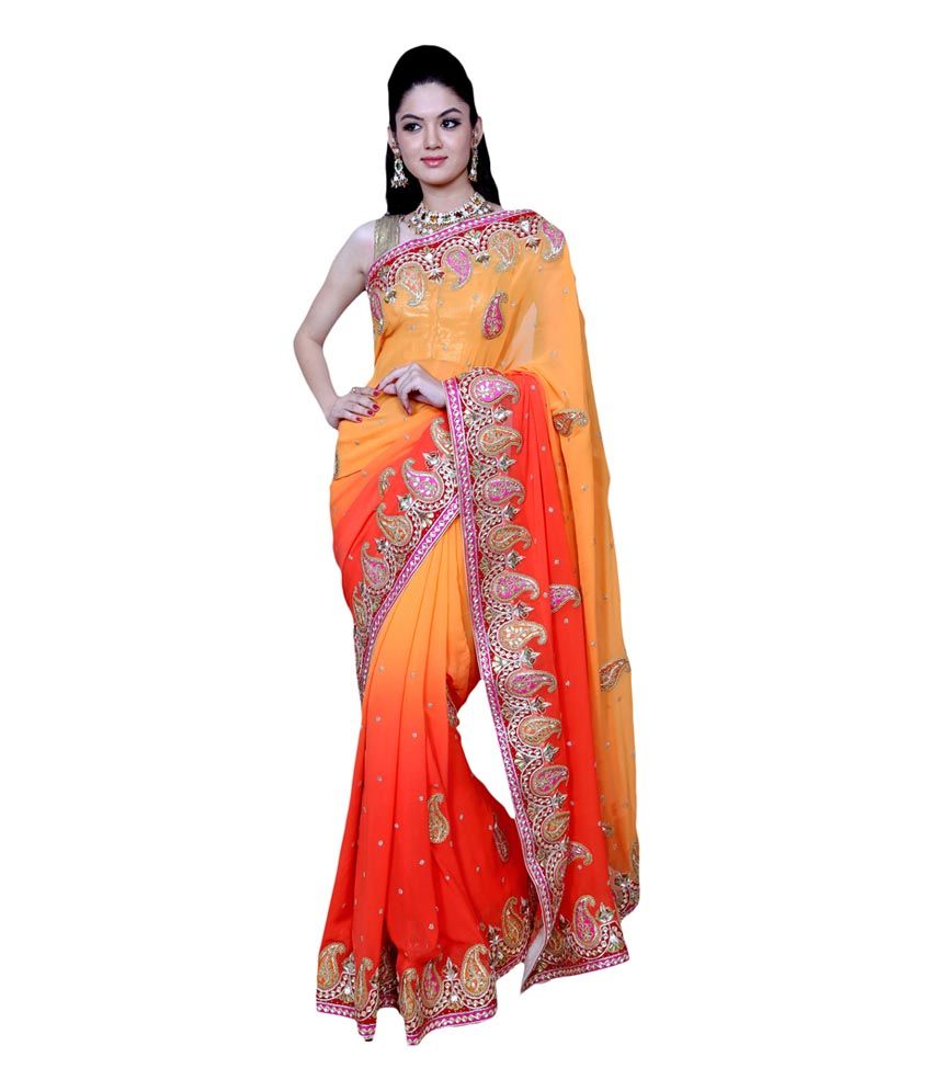 Vandana Fashion Multicoloured Georgette Saree - Buy Vandana Fashion Multicoloured Georgette 